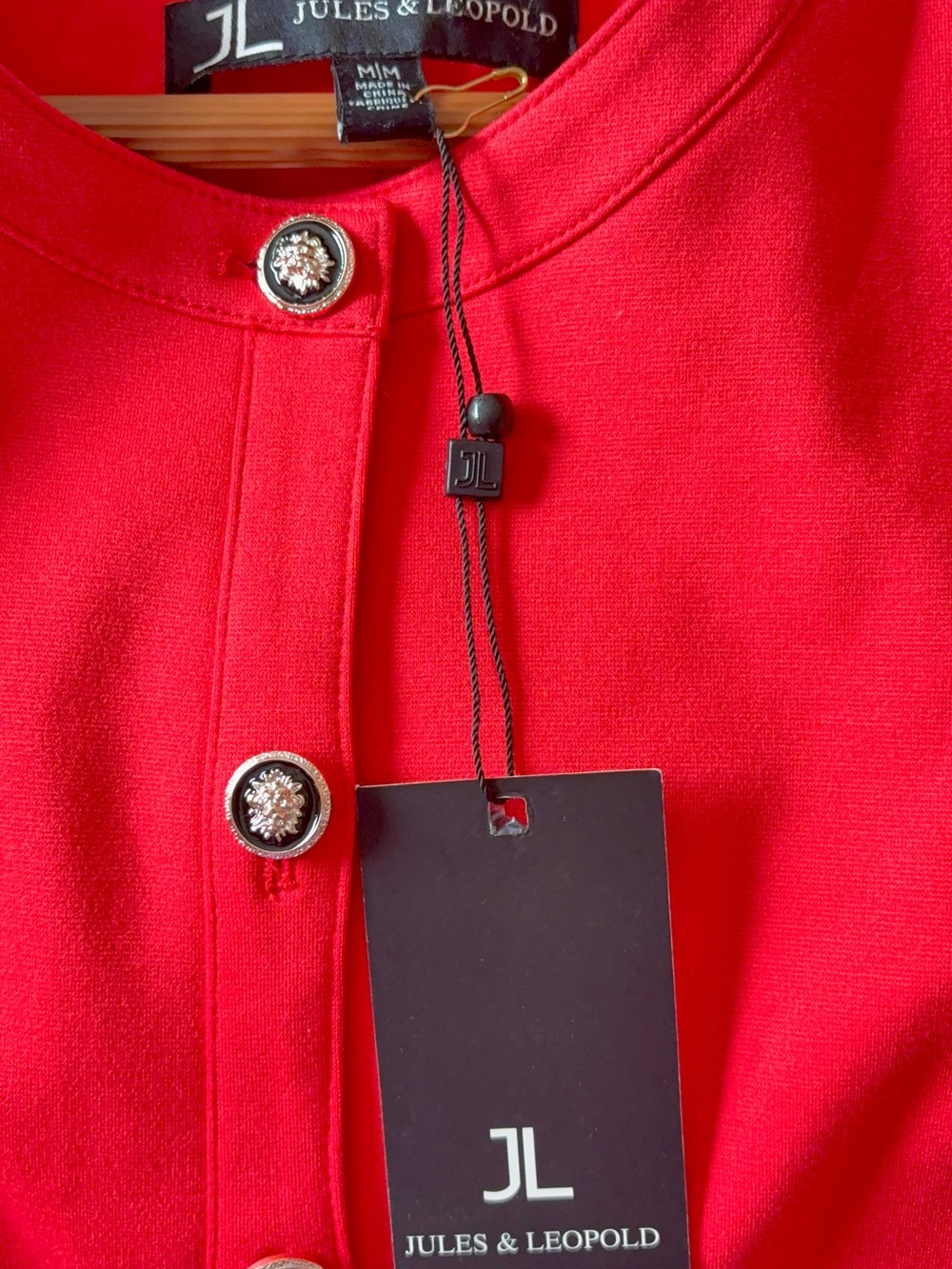 Jules & Leopold Classic Women's orange Button-Front Jacket - Picture 4 of 5